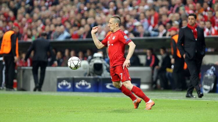 FC Bayern München - Benfica Lissabon Deutschland, München, 05.04.2016, Fussball, UEFA Champions League, Saison 2015 2016, Viertelfinale, Hinspiel, FC Bayern München - Benfica Lissabon (1:0): Franck Ribery (FC Bayern München).