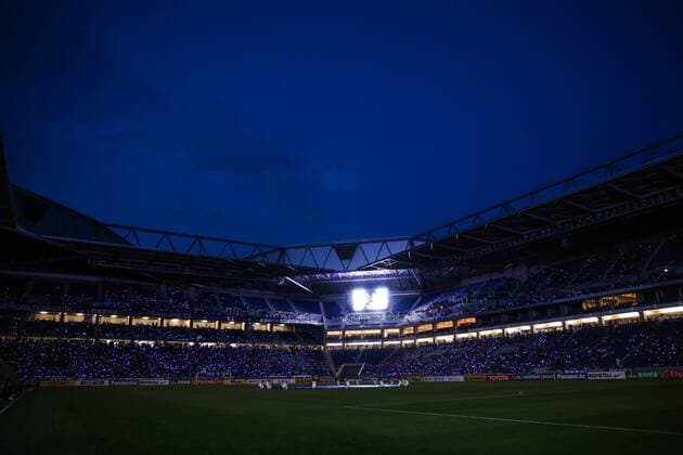 OSAKA, JAPAN - APRIL 06: (CHINA OUT) Fans hold up phones with lights prior to the AFC Champions League Group G match between Gamba Osaka and Shanghai SIPG at Suita City Stadium on April 6, 2016 in Osaka, Japan.  CFP482307341 