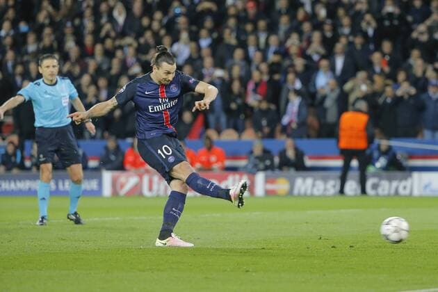 Zlatan Ibrahimovic (psg) tire le penalty FOOTBALL : Paris St. Germain (PSG) vs Manchester City - Champions League - 06 04 2016 StephaneAllamanx 