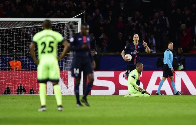 Zlatan Ibrahimovic ( PSG ) FOOTBALL : Paris St. Germain (PSG) vs Manchester City - Champions League - Paris - 06 04 2016 FedericoPestellinix 