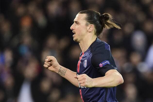 Jubel Zlatan Ibrahimovic (PSG) Torjubel FOOTBALL : Paris St. Germain (PSG) vs Manchester City - Champions League - 06 04 2016 JBAutissierx 