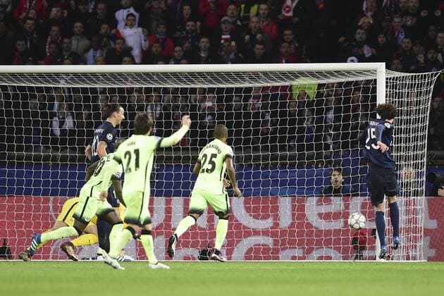but de Adrien Rabiot (PSG) FOOTBALL : Paris St. Germain (PSG) vs Manchester City - Champions League - 06 04 2016 JBAutissierx 
