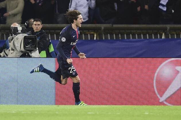 Jubel Adrien Rabiot (PSG) Torjubel FOOTBALL : Paris St. Germain (PSG) vs Manchester City - Champions League - 06 04 2016 JBAutissierx 