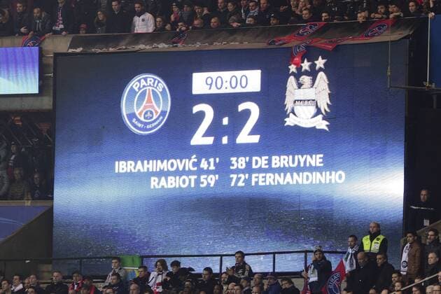 score final FOOTBALL : Paris St. Germain (PSG) vs Manchester City - Champions League - 06 04 2016 JBAutissierx 