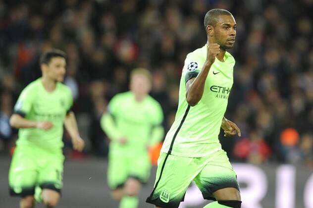 Fernandinho (mc) - Jubel FOOTBALL : Paris St. Germain (PSG) vs Manchester City - Champions League - 06 04 2016 FEPx 