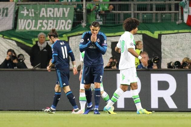 Cristiano Ronaldo (Real Madrid) - Champions League Viertelfinale Saison 2015-2016 VfL Wolfsburg vs. Real Madrid in der Volkswagen Arena in Wolfsburg - Aktion,Deutschland, Fussball, Mann,Männer,06.04.2016