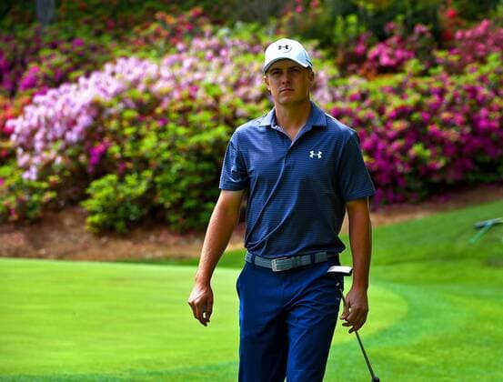 April 6, 2016 - Augusta, GA, USA - Jordan Spieth walks to the 14th tee box during a practice round on Wednesday, April 6, 2016, at Augusta National Golf Club in Augusta, Ga. First round action of The Masters tournament begins on Thursday. Spieth is the defending champion. Masters practice - ZUMAm67_