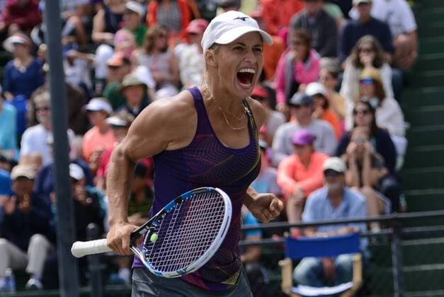 April 6, 2016 - Charleston, South Carolina, U.S. - YULIA PUTINTSEVA celebrates winning her match vs. S. Lisicki at the Volvo Car Open. Putintseva won 7-5, 4-6, 6-3. Tennis 2016 - Volvo Car Open - Day 3 - ZUMAl132