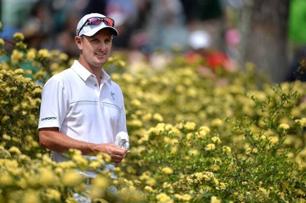 Justin Rose walks to the eighth tee during the Par Three Contest at the 2016 Masters Tournament at Augusta National in Augusta, Georgia on April 6, 2016.  AUG20160406344 KEVINxDIETSCH