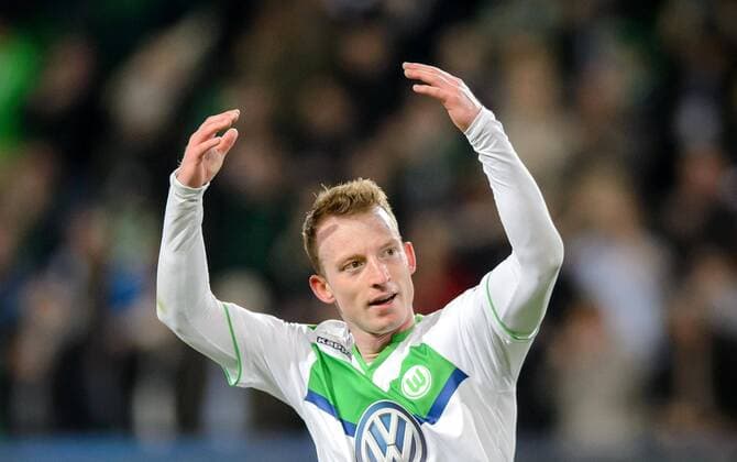 6. April 2016: Wolfsburg, Volkswagen Arena: Fussball UEFA Champions League, Viertelfinale: VfL Wolfsburg - Real Madrid: Wolfsburgs Maximilian Arnold - Torjubel.