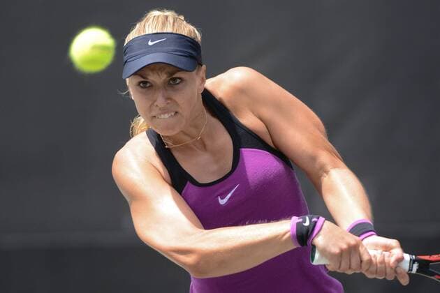 April 6, 2016 - Charleston, South Carolina, United States - SABINE LISICKI of Germany in action during her match vs. Y. Putintseva at the Volvo Car Open Tennis 2016 - Volvo Car Open - Day 3 - ZUMAl132