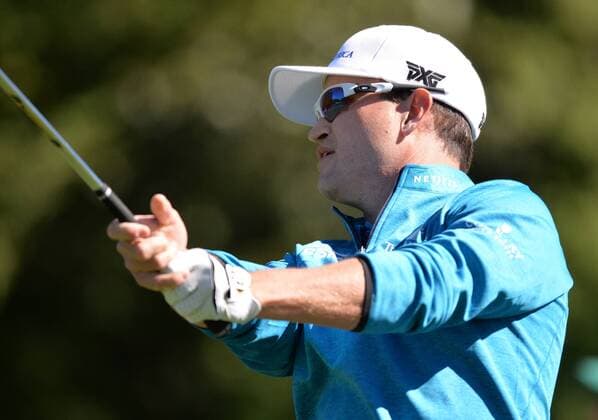 Zach Johnson hits his tee shot on the 4th hole in the first round of the 2016 Masters Tournament at Augusta National in Augusta, Georgia on April 7, 2016.  MAS20160407122 KEVINxDIETSCH
