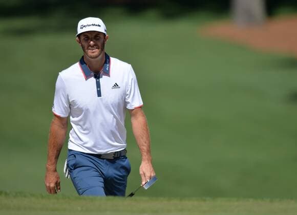 Dustin Johnson walks to the 7th green in the first round of the 2016 Masters Tournament at Augusta National in Augusta, Georgia on April 7, 2016.  MAS20160407159 KEVINxDIETSCH