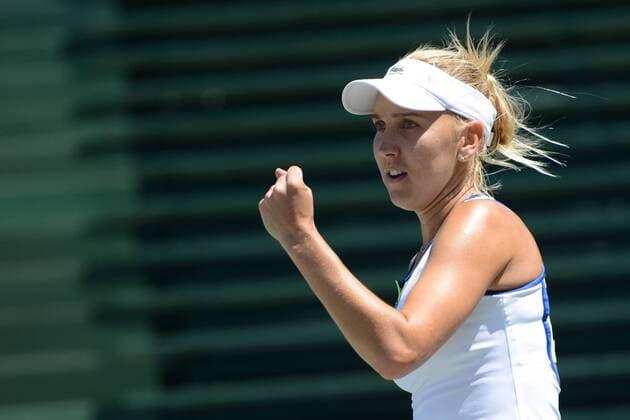 April 7, 2016 - Charleston, South Carolina, United States - ELENA VESNINA of Russia celebrates a point during her match vs.L. Dominguez LinoPutintseva at the Volvo Car Open Tennis 2016 - Volvo Car Open - Day 4 - ZUMAl132