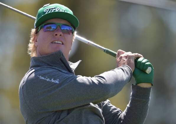 Charley Hoffman hits his tee shot on the first tee box in the second round of the 2016 Masters Tournament at Augusta National in Augusta, Georgia on April 8, 2016. Tom Watson announced that this 2016 Masters will be his last.  MAS20160408126 KEVINxDIETSCH