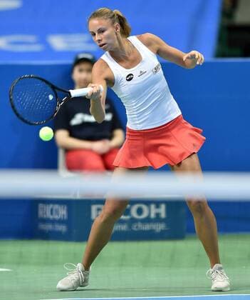 2016.04.08 Katowice Spodek Hall Women tennis tournament WTA Katowice Open 2016 Magda LINETTE (POL) vs. Pauline PARMENTIER (FRA) Magda LINETTE  20160408LUK174