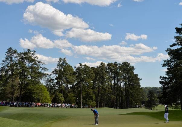 Jordan Spieth putts on the 8th hole in the second round of the 2016 Masters Tournament at Augusta National in Augusta, Georgia on April 8, 2016. Tom Watson announced that this 2016 Masters will be his last.  MAS20160408133 KEVINxDIETSCH