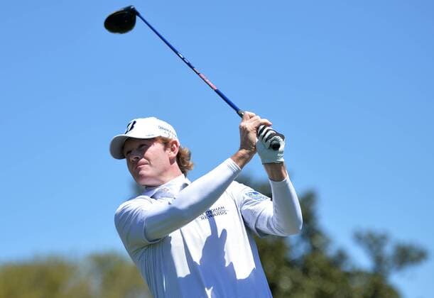 Brandt Snedeker hits a tee shot on the first hole tee box in the third round of the 2016 Masters Tournament at Augusta National in Augusta, Georgia on April 9, 2016.  MAS20160409107 KEVINxDIETSCH