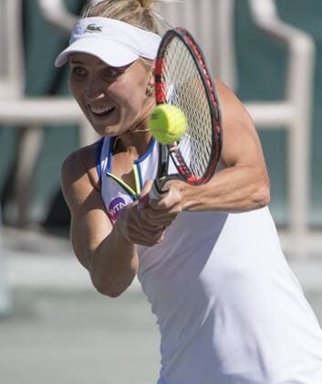 April 9, 2016: Elena Vesnina (RUS) defeated Sara Errani (ITA) 6-4, 4-6, 6-2, at the Volvo Car Open being played at Family Circle Tennis Center in Charleston, South Carolina. Ã‚Â© TENNIS 2016: Volvo Car Open APRIL 16 - ZUMAc04_