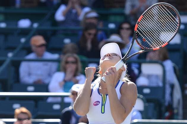 April 9, 2016 - Charleston, South Carolina, United States - ELENA VESNINA celebrates winning her semifinal match vs. S. Errani at the Volvo Car Open Tennis 2016 - Volvo Car Open - Day 6 - ZUMAl132