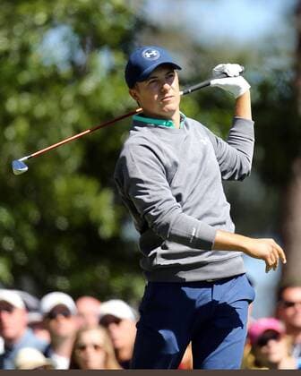 April 9, 2016 - Augusta, GA, USA - Jordan Spieth reacts to his shot on 4th tee during the third round of the 80th Masters at the Augusta National Golf Club in Augusta, Ga., on Saturday, April 9, 2016. Masters, third round - ZUMAm67_