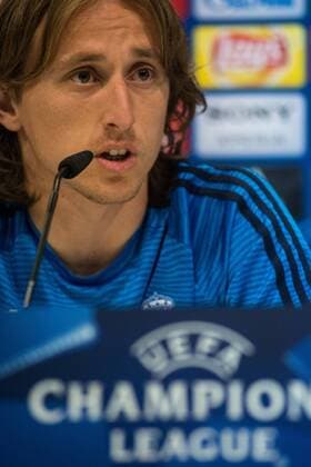 Spain: Real Madrid press conference PK Pressekonferenz Real Madrid player Luka Modric during a press conference a day before Champions League match against Wolfsburgo.  MarcosxdelxMazo