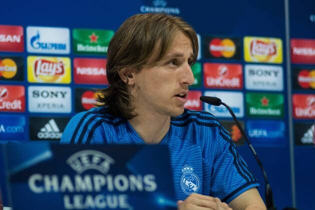 Spain: Real Madrid press conference PK Pressekonferenz Real Madrid player Luka Modric during a press conference a day before Champions League match against Wolfsburgo.  MarcosxdelxMazo