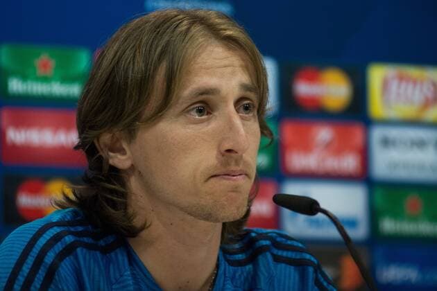 Spain: Real Madrid press conference PK Pressekonferenz Real Madrid player Luka Modric during a press conference a day before Champions League match against Wolfsburgo.  MarcosxdelxMazo