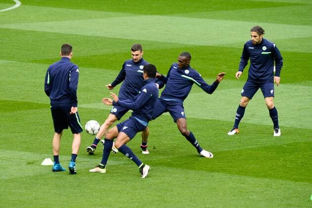 Spieler des VfL Wolfsburg beim Abschlusstraining vor dem Viertelfinale gegen Real Madrid, Mannschaft, Team, Training, xjgx