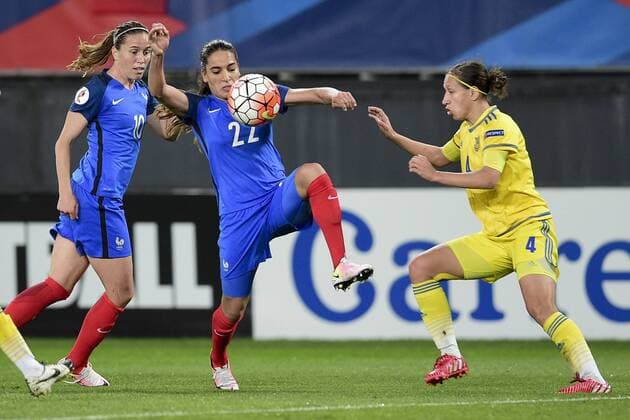 Fußball, Damen EM Qualifikation, Frankreich - Ukraine Amel Majri (France) FOOTBALL : France vs Ukraine - Match Qualificatif Euro2017 - 11 04 2016 JBAutissier Panoramic 
