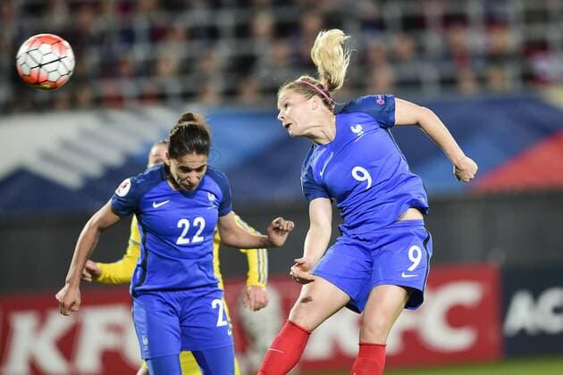 Eugenie Le Sommer (France) FOOTBALL : France vs Ukraine - Match Qualificatif Euro2017 - 11 04 2016 JBAutissier Panoramic 