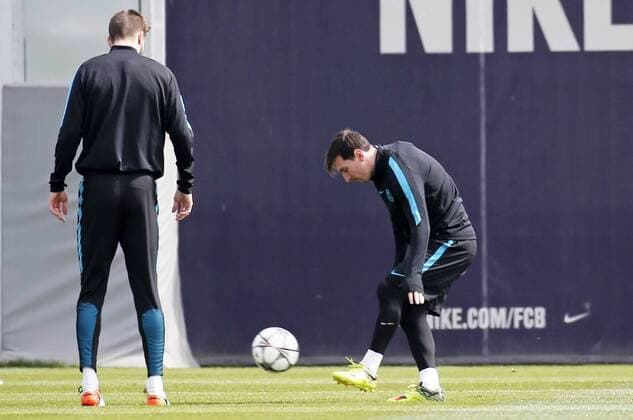 BARCELONA -april 12- SPAIN: Leo Messi during the training before the Champions League match against Atletico de Madrid, celebrated in the Ciutat Esportiva Joan Gamper, on april 12, 2016. Photo: Joan Valls Urbanandsport Cordon Press  xJoanxValls Urbanandsportx xFC-BARCELONA-TRAINING-CHAMPIONS-LEAGUEx