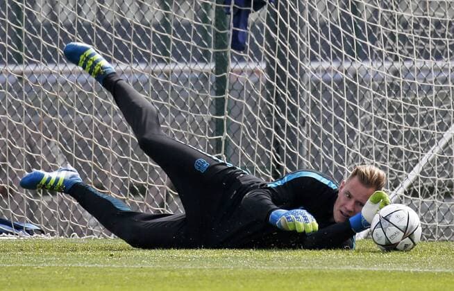 BARCELONA -april 12- SPAIN: Andre Ter Stegen during the training before the Champions League match against Atletico de Madrid, celebrated in the Ciutat Esportiva Joan Gamper, on april 12, 2016.  xJoanxValls Urbanandsportx xFC-BARCELONA-TRAINING-CHAMPIONS-LEAGUEx