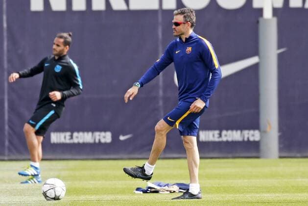BARCELONA -april 12- SPAIN: Luis Enrique Martinez during the training before the Champions League match against Atletico de Madrid, celebrated in the Ciutat Esportiva Joan Gamper, on april 12, 2016.  xJoanxValls Urbanandsportx xFC-BARCELONA-TRAINING-CHAMPIONS-LEAGUEx