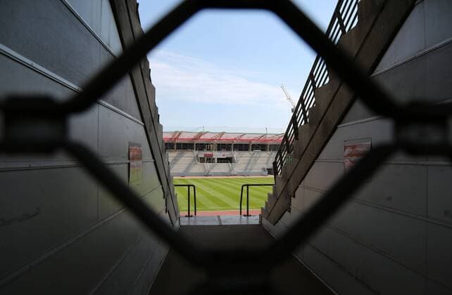 Baufortschritt Steigerwaldstadion Erfurt 12.04.16, Erfurt, Steigerwaldstadion, GER, 3.Liga, FC Rot Weiss Erfurt, Umbau des Steigerwaldstadions Baufortschritt im Bild: Blick auf die Gegengerade
