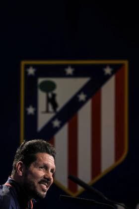 Themen der Woche SPORT Atletico Madrid s Argentinian head coach Diego Simeone during the press conference PK Pressekonferenz held at Vicente Calderon stadium in Madrid, Spain on 12 April 2016. FC Barcelona Barca will face Atletico Madrid in a Champions League second leg quarter finals soccer match the upcoming 13 April. Atletico Madrid s press conference !ACHTUNG: NUR REDAKTIONELLE NUTZUNG!  20160412-635960843274291482