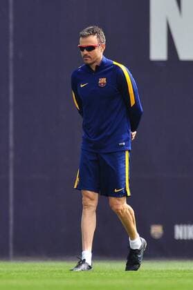 April 12, 2016 - Barcelona, Spain - Luis Enrique of F.C.Barcelona during F.C.Barcelona training session before Club Atltico de Madris vs F.C. Barcelona UEFA Champions League match, in Barcelona, 12 of April, 2016. Barcelona Training And press conference PK Pressekonferenz  - ZUMAn230