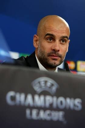 April 12, 2016 - Lisbon, Portugal - Bayern Munich s Spanish head coach Pep Guardiola attends a press conference PK Pressekonferenz at Luz stadium in Lisbon on April 12, 2016 on the eve of their Champions League quarter-final second leg football match SL Benfica vs FC Bayern Munich. UEFA Champions League quarter-final second leg Bayern Munich press conference - ZUMAf123