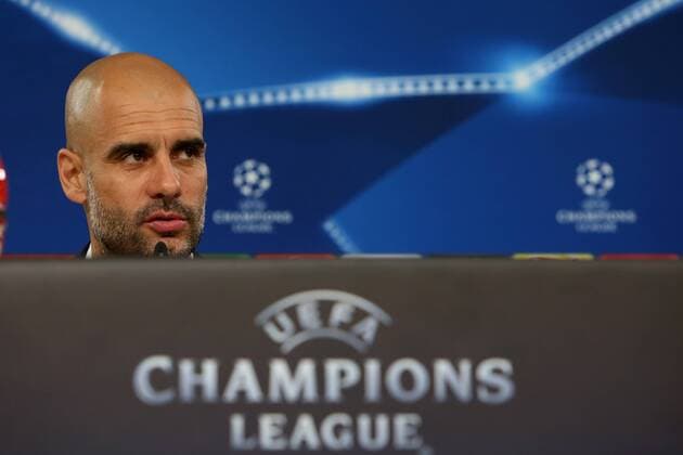 April 12, 2016 - Lisbon, Portugal - Bayern Munich s Spanish head coach Pep Guardiola attends a press conference PK Pressekonferenz at Luz stadium in Lisbon on April 12, 2016 on the eve of their Champions League quarter-final second leg football match SL Benfica vs FC Bayern Munich. UEFA Champions League quarter-final second leg Bayern Munich press conference - ZUMAf123