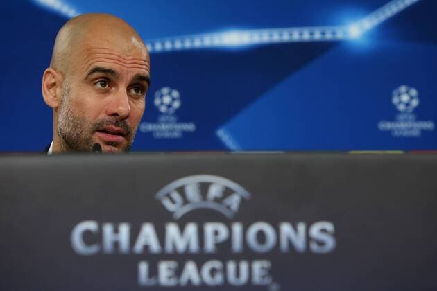 April 12, 2016 - Lisbon, Portugal - Bayern Munich s Spanish head coach Pep Guardiola attends a press conference PK Pressekonferenz at Luz stadium in Lisbon on April 12, 2016 on the eve of their Champions League quarter-final second leg football match SL Benfica vs FC Bayern Munich. UEFA Champions League quarter-final second leg Bayern Munich press conference - ZUMAf123