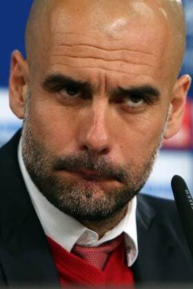 April 12, 2016 - Lisbon, Portugal - Josep Guardiola, head coach of Bayern Muenchen talks to the media during a FC Bayern Muenchen press conference PK Pressekonferenz ahead of the UEFA Champions League match against SL Benfica at Estadio da Luz on April 12, 2016 in Lisbon, Portugal. FC Bayern Muenchen - Training & Press Conference  - ZUMAn230