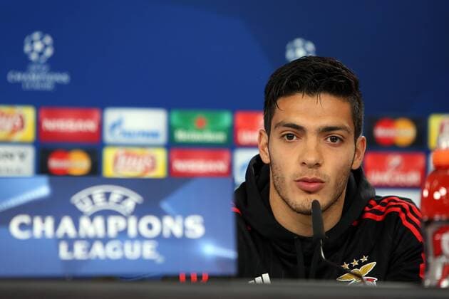 April 12, 2016 - Lisbon, Portugal - Raul Jimenez of Benfica looks on during a SL Benfica press conference PK Pressekonferenz ahead of the UEFA Champions League match against FC Bayern Muenchen at Estadio da Luz on April 12, 2016 in Lisbon, Portugal. SL Benfica - Press Conference  - ZUMAn230