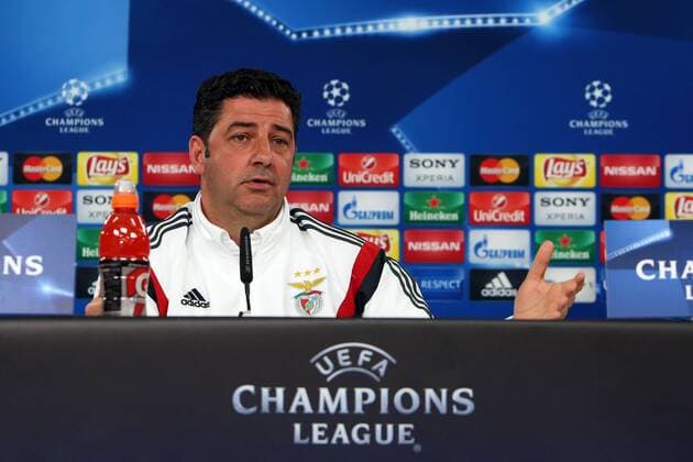 April 12, 2016 - Lisbon, Portugal - Benfica s head coach Rui Vit ria attends a press conference PK Pressekonferenz at Luz stadium in Lisbon on April 12, 2016 on the eve of their Champions League quarter-final second leg football match SL Benfica vs FC Bayern Munich. UEFA Champions League quarter-final second leg Benfica press conference - ZUMAf123
