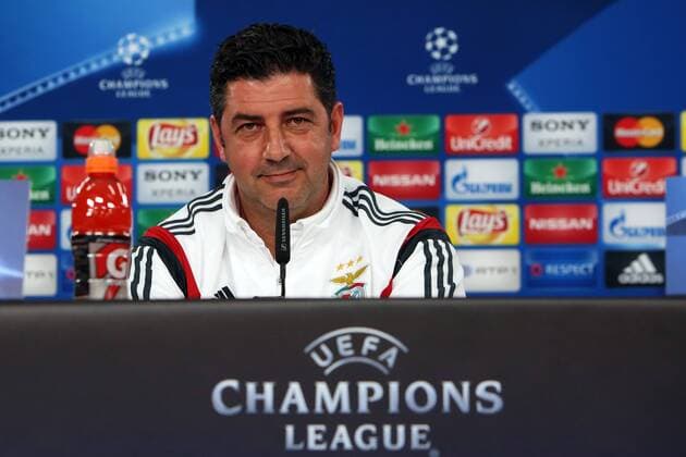 April 12, 2016 - Lisbon, Portugal - Rui Vitoria, head coach of Benfica looks on during a SL Benfica press conference PK Pressekonferenz ahead of the UEFA Champions League match against FC Bayern Muenchen at Estadio da Luz on April 12, 2016 in Lisbon, Portugal. SL Benfica - Press Conference  - ZUMAn230