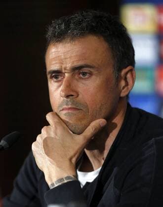 FC Barcelona Barca coach Luis Enrique delivers a presser at Vicente Calderon stadium prior to tomorrow s Champions League quarter final second leg match before Atletico de Madrid in Madrid, Spain, 12 April 2016. EFE Angel Díaz FC BARCELONA PRESSER !ACHTUNG: NUR REDAKTIONELLE NUTZUNG!  CDM002 20160412-635960923682036358