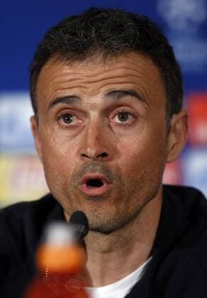 FC Barcelona Barca coach Luis Enrique delivers a presser at Vicente Calderon stadium prior to tomorrow s Champions League quarter final second leg match before Atletico de Madrid in Madrid, Spain, 12 April 2016. EFE Angel Díaz FC BARCELONA PRESSER !ACHTUNG: NUR REDAKTIONELLE NUTZUNG!  CDM004 20160412-635960923751144358