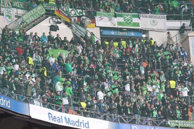 Lissabon Wolfsburg Fans, Real Madrid vs. VfL Wolfsburg, Fussball, Champions League Viertelfinale, 12.03.2016, Copyright: Langer Eibner-Pressefoto EP_HLR