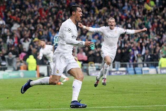 Lissabon Cristiano Ronaldo ( Real Madrid ) nach dem 2:0, Real Madrid vs. VfL Wolfsburg, Fussball, Champions League Viertelfinale, 12.03.2016, Copyright: Langer Eibner-Pressefoto EP_HLR