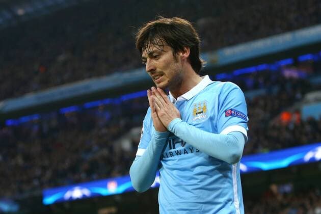 David Silva of Manchester City dejected during the UEFA Champions League Quarter Final match at the Etihad Stadium. Photo credit should read: Philip Oldham Sportimage EDITORIAL USE ONLY. No use with unauthorised audio, video, data, fixture lists, club league logos or live services. Online in-match use limited to 120 images, no video emulation. No use in betting, games or single club league player publications.