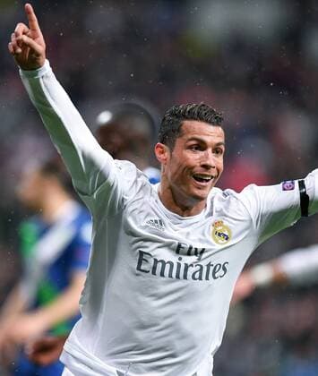 FUSSBALL CHAMPIONS LEAGUE SAISON 2015 2016 VIERTELFINALE RUECKSPIEL Real Madrid - VfL Wolfsburg 12.04.2016 Cristiano Ronaldo (Real Madrid) bejubelt seinen Treffer zum 2:0 